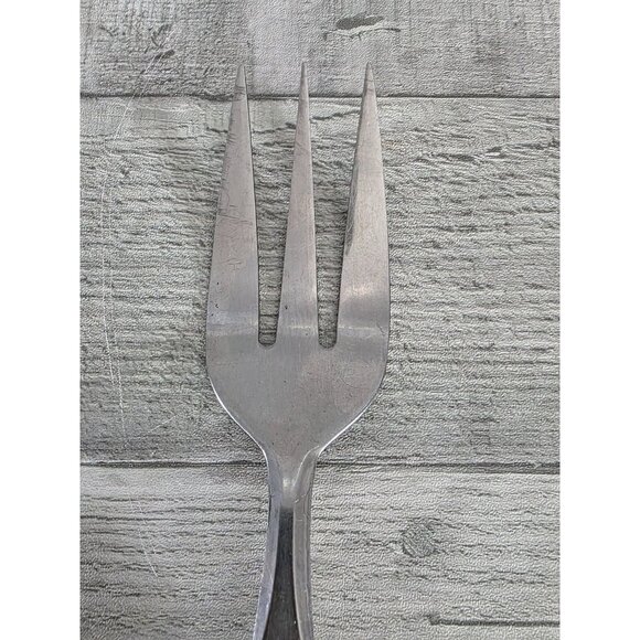 Vintage Heartland Stainless Steel Serving Fork With Cream Floral Handle - Picture 3 of 6